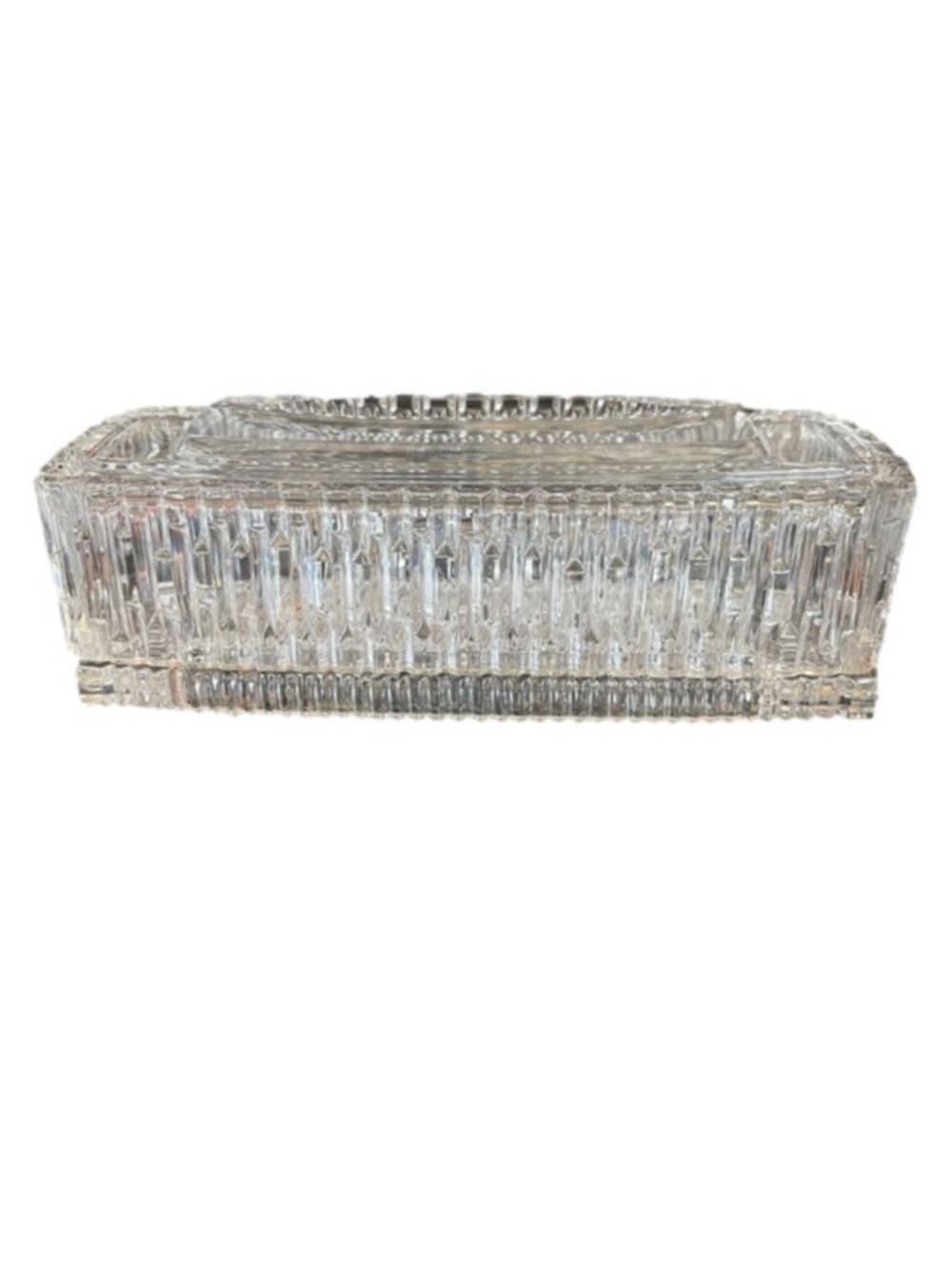 Vintage Princess House Wildflowers 24% Lead Crystal covered butter dish